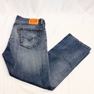 Levi's 505 Jeans Mens Size 36x30 Blue Medium Wash Blue Denim Straight Leg Zip